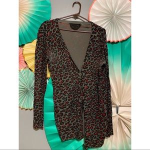 long line leopard cardigan
